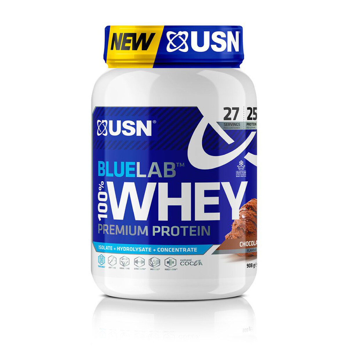 USN Blue Lab 100% Whey Protein 908gr - Chocolate 