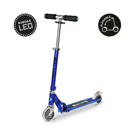Monopatín Micro Sprite Plegable LED Ajustable con 2 Ruedas Azul