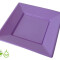 Plato Cuadrado Biodegradable x10 Und Lila
