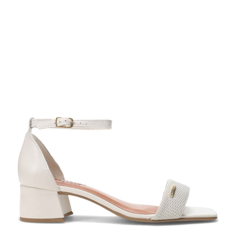 Sandalias de Mujer Bottero con Taco Bajo y Pulsera Blanco