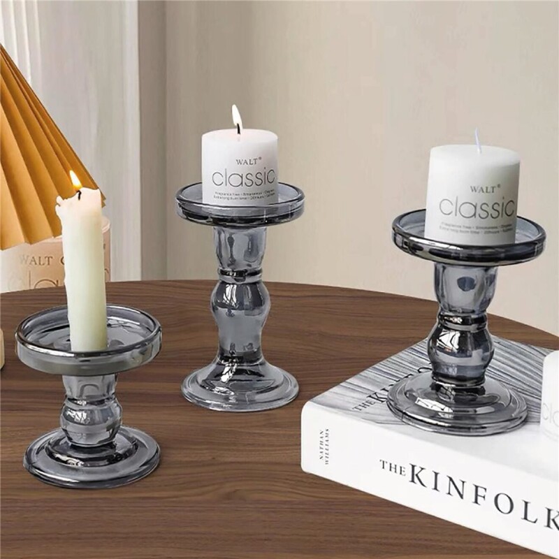 CANDELABRO VIDRIO D8.5/H11.5CM COLOR HUMO CANDELABRO VIDRIO D8.5/H11.5CM COLOR HUMO