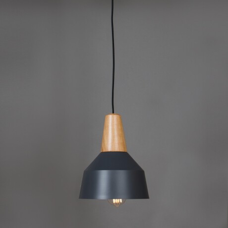 Campana de Aluminio y madera estilo nórdico Negro