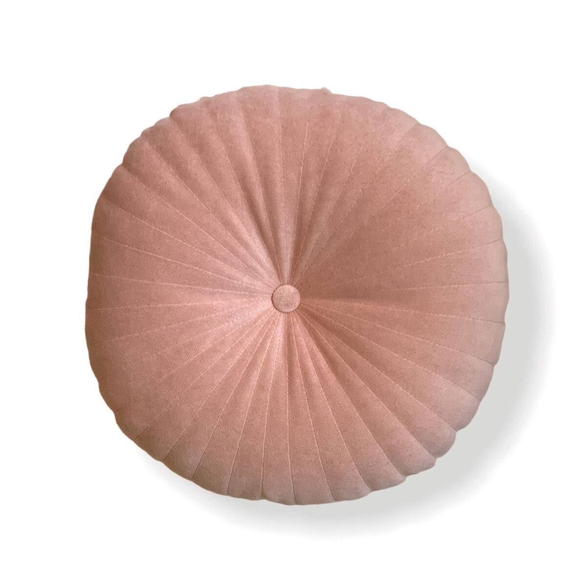 Almohadón en terciopelo de 40 cm de diámetro con pespunte 