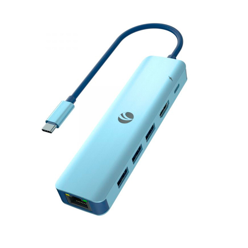 Hub 6 en 1 USB-C a 3x USB 1x USB-C HDMI 4K Ethernet VC-CUE55 Hub 6 en 1 USB-C a 3x USB 1x USB-C HDMI 4K Ethernet VC-CUE55