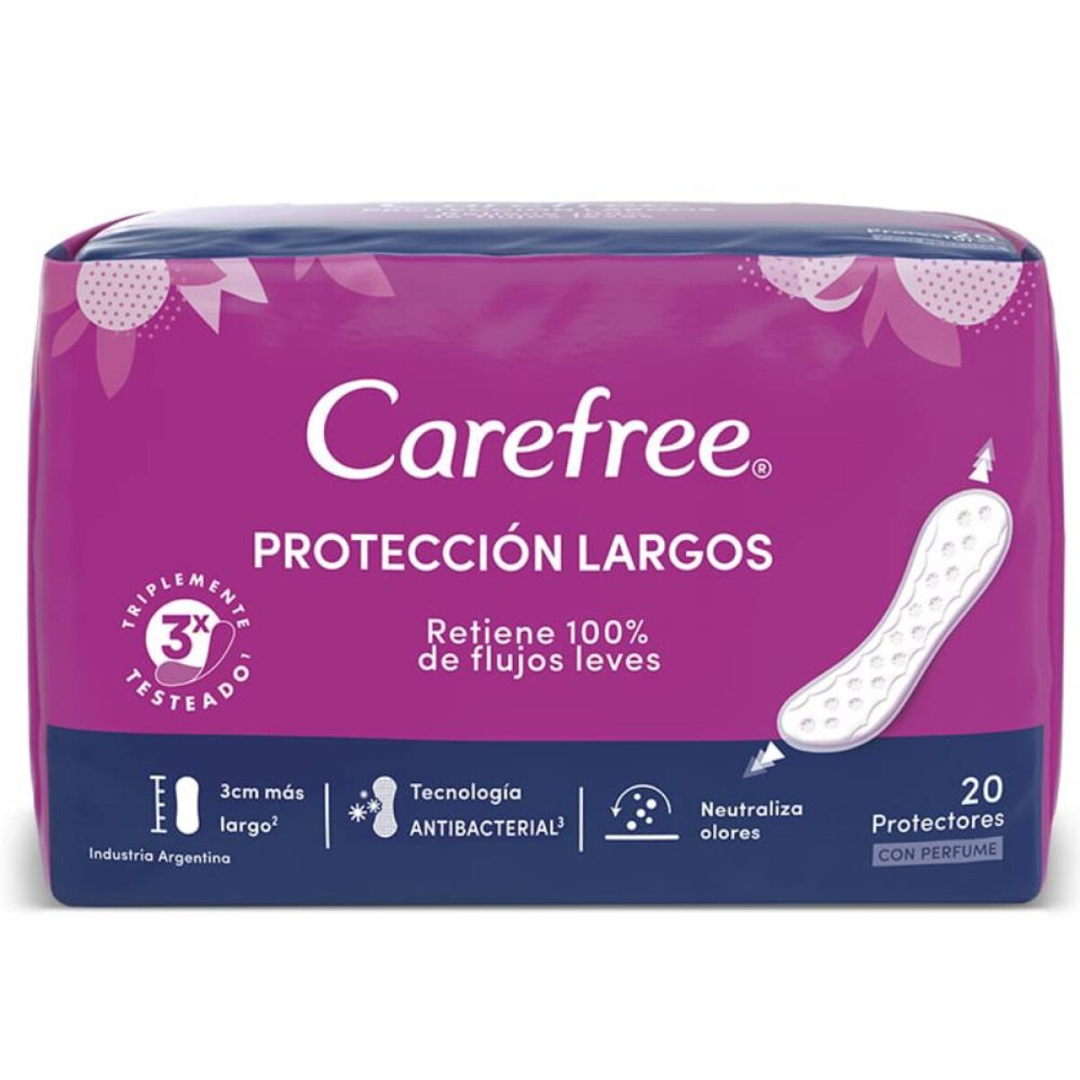 Protectores Diarios Carefree Protección Largos 20 Unidades 