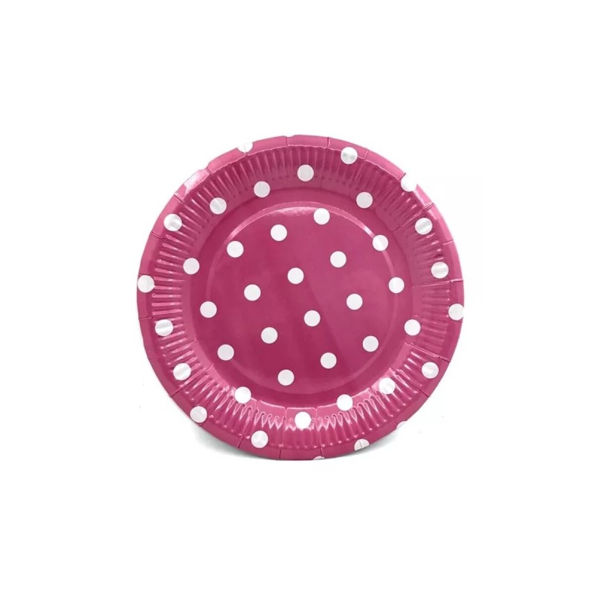 Platitos de papel rosado lunares x 10 unidades - Platitos De Papel Rosado Lunares X 10 Unidades 