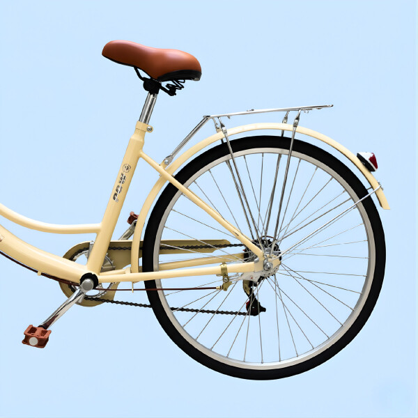 Bicicleta Pigewn Urbana Rodado 26 Canasto Freno Disco 7 Vel Crema 1