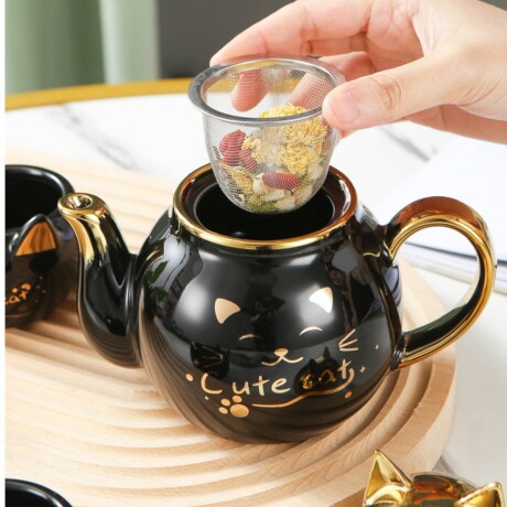 Juego De Té Cat Negro