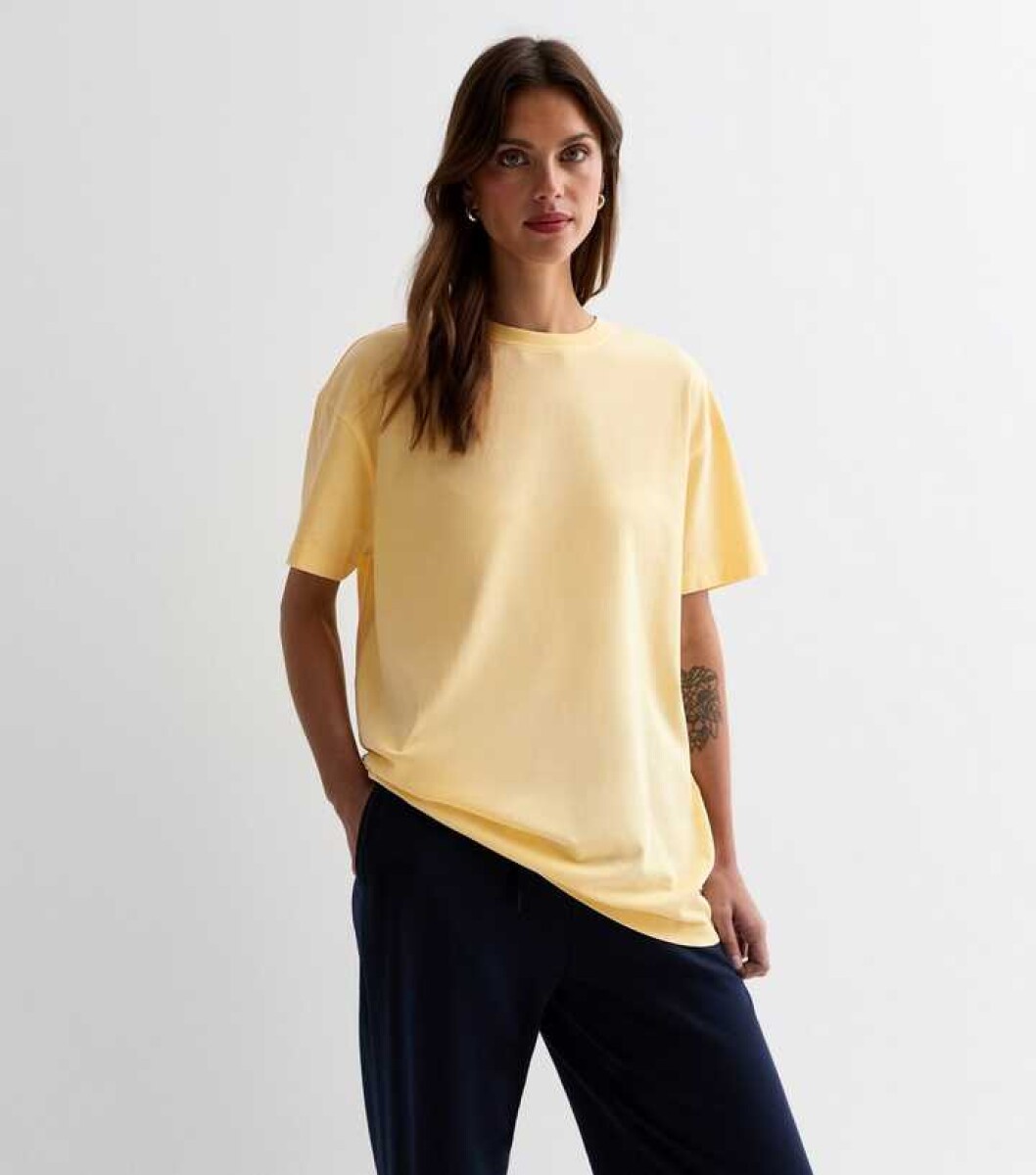 Camiseta oversize lisa - Beige 