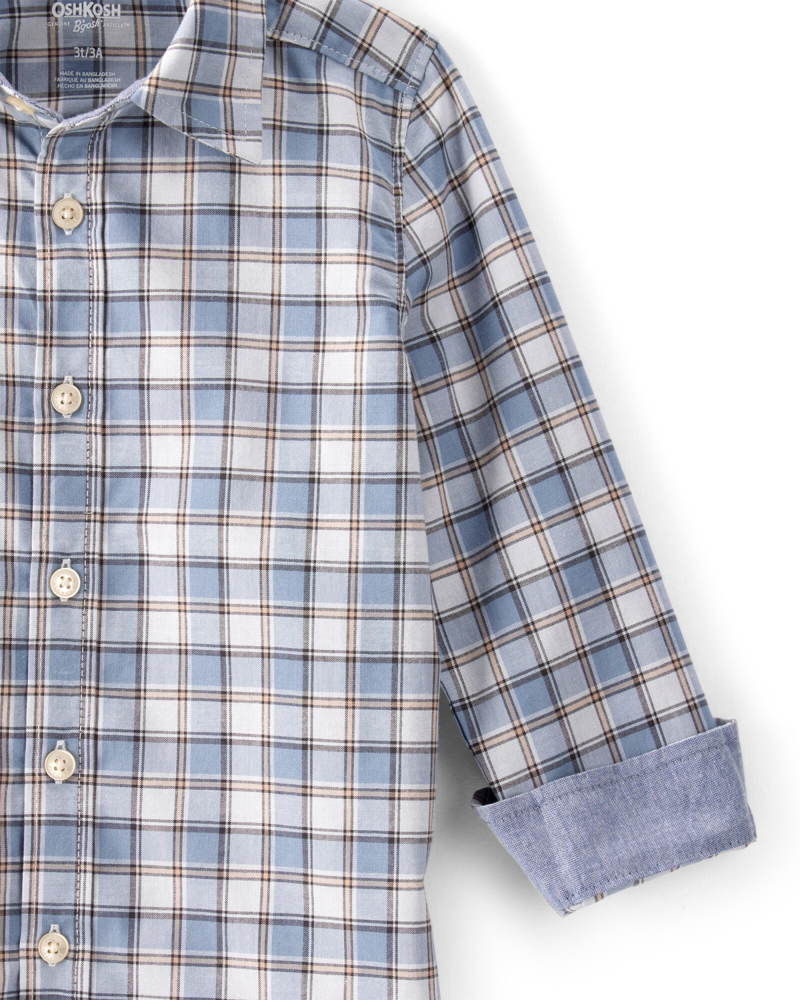 Camisa de popelina, diseño a cuadros Camisa de popelina, diseño a cuadros