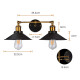 Aplique De Pared Spot Doble Vintage Industrial Negro Led Negro
