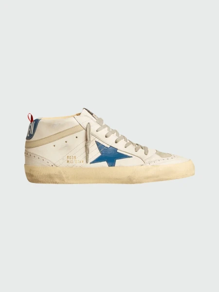Golden Goose-MID STAR PANELLED SNEAKERS Blanco