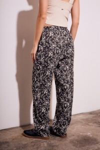 Pantalón Estampado Negro