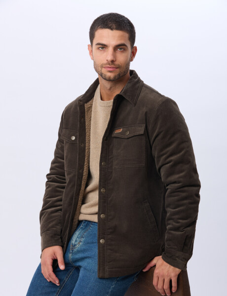 CAMPERA DE PANA Y CORDERITO Verde