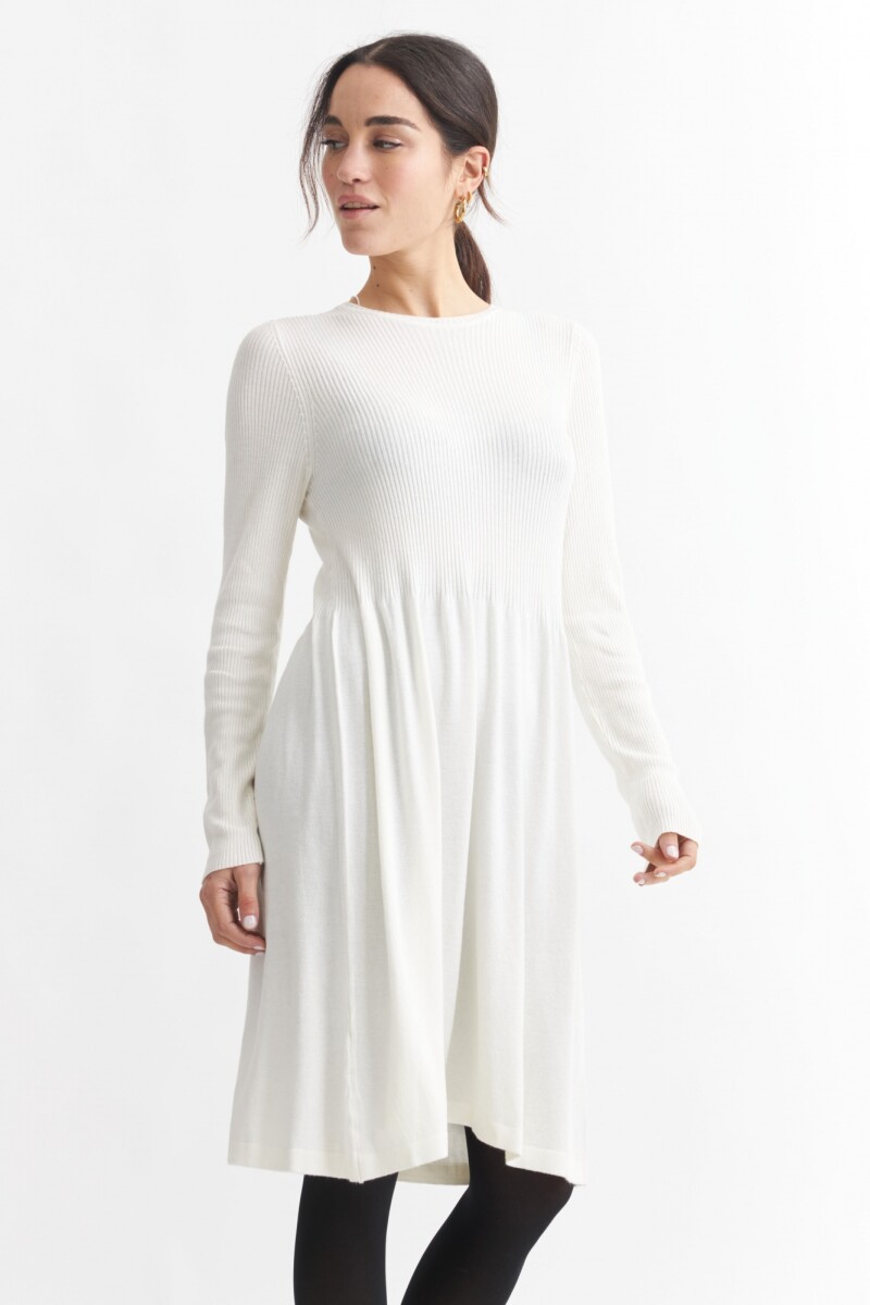 Vestido tejido manga larga CRUDO