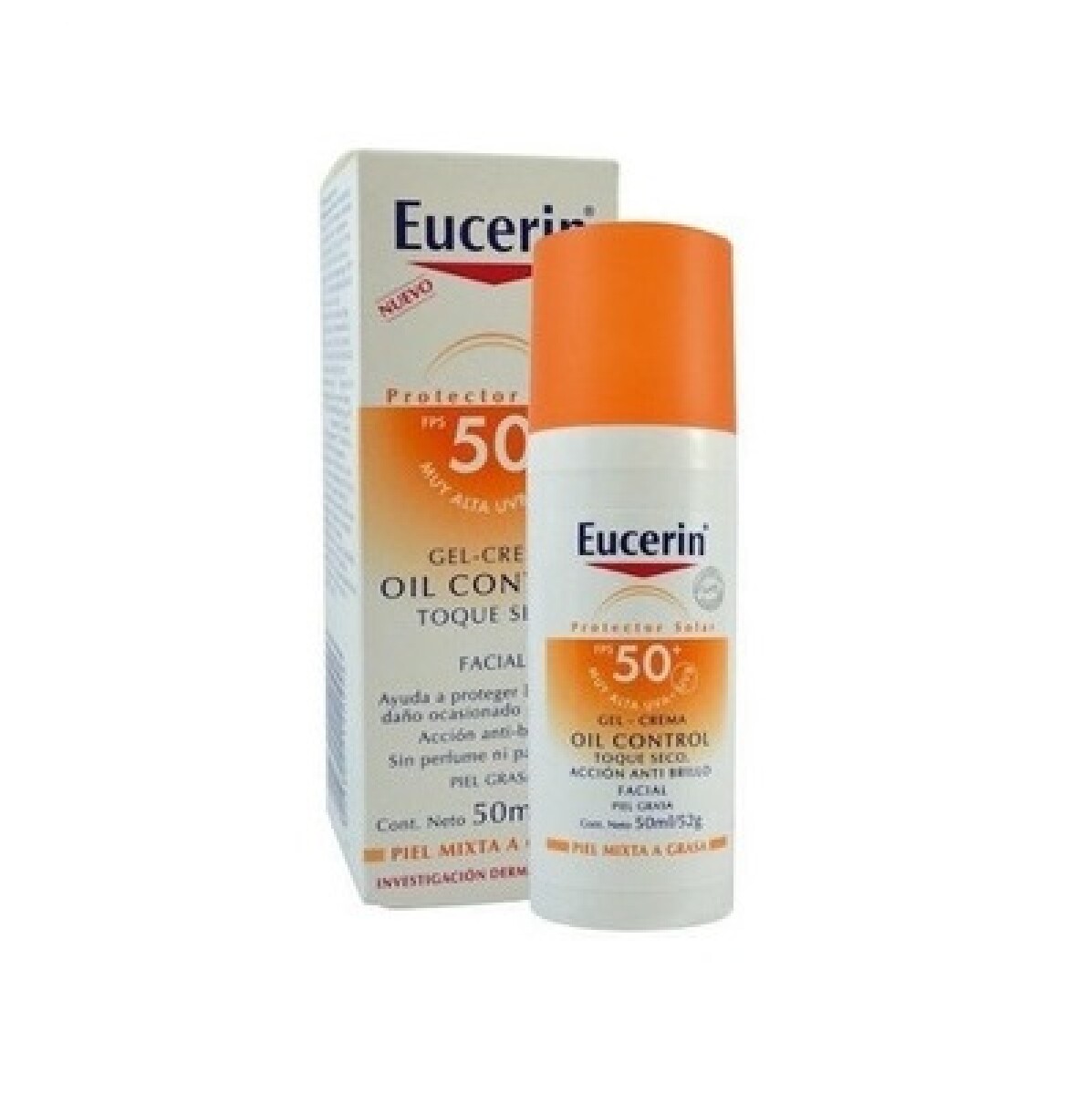 Protector Solar Eucerin Gel-crema Facial Toque Seco Spf 50+. 50 Ml. 