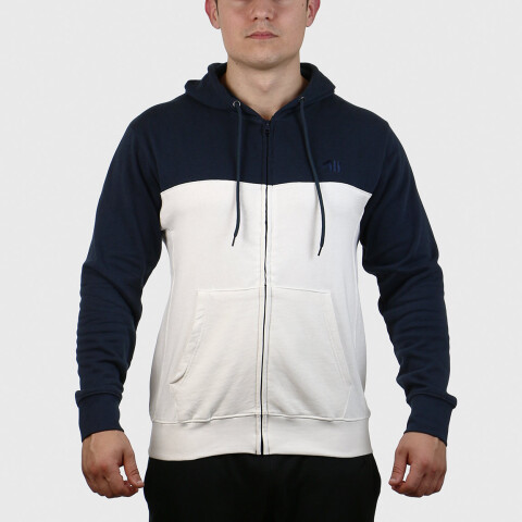 Austral MEN COTTON HOODIE WITH CONTRAST- NAVY/WHITE Marino-Blanco