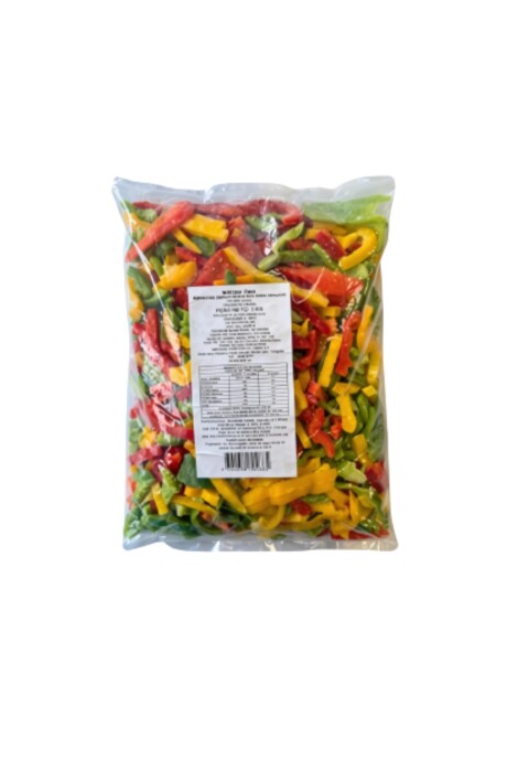 Mix morrón tres colores en tiras - 1kg Mix morrón tres colores en tiras - 1kg