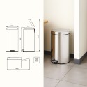 PAPELERA TACHO ACERO INOXIDABLE TRAMONTINA 30LTS PLATEADO