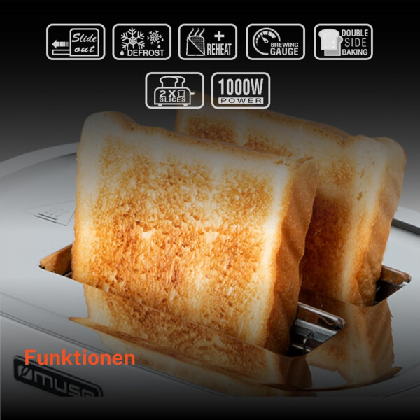 Tostadora 2 Panes Vintage Muse Ms-130w Auto Stop TOSTADORA MUSE MS130W BLANCO