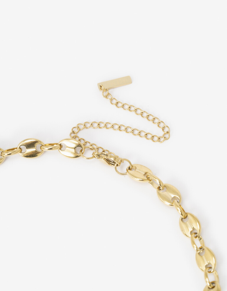 Collares Cortos Metal Collar Corto De Acero - Dorado