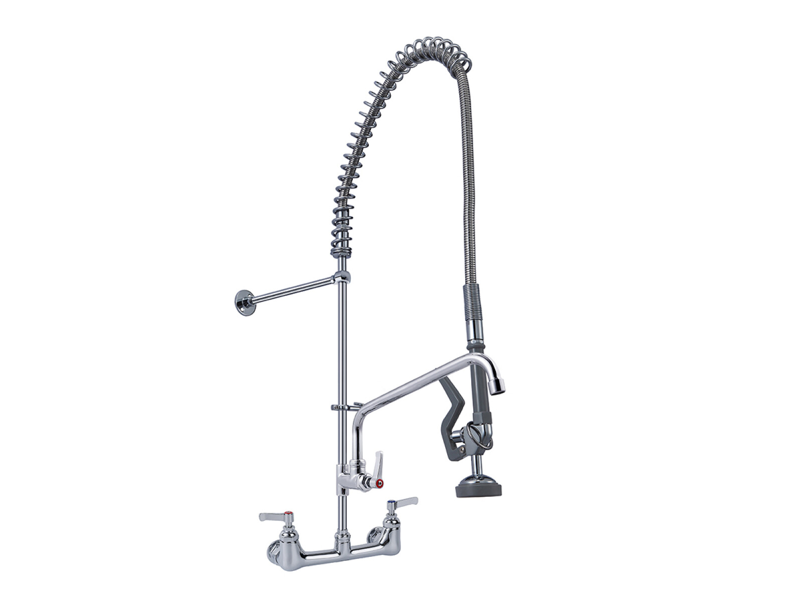 Griferia Grifo Cocina Pared Bimando Brillo Cromo Pull Down 