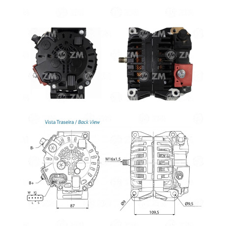 ALTERNADOR SCANIA S/PRESTOLITE 24V ZM ALTERNADOR SCANIA S/PRESTOLITE 24V ZM