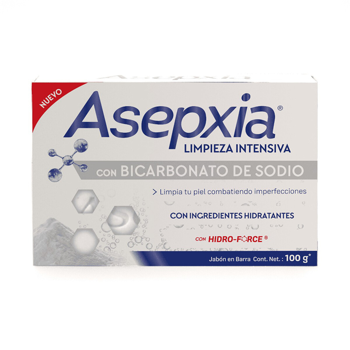 Jabón de limpieza facial Asepxia - Limpieza intensiva con bicarbonato de sodio 