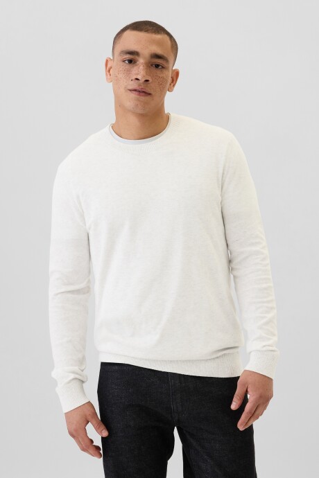 Buzo De Algodón Cuello Redondo Hombre Cream