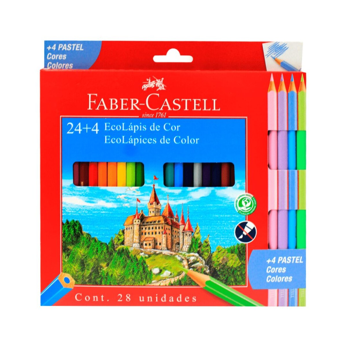 Lápices de Colores Faber Castell 24 Colores + 4 Pastel 