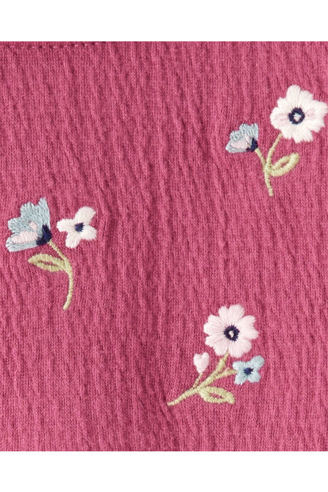 Vestido de jersey arrugado, con bordado floral Sin color