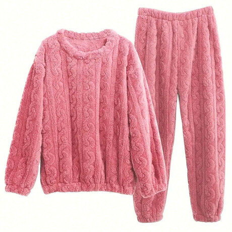 Conjunto Pijama Jogging Peluche Abrigo Buzo Pantalón Rosa