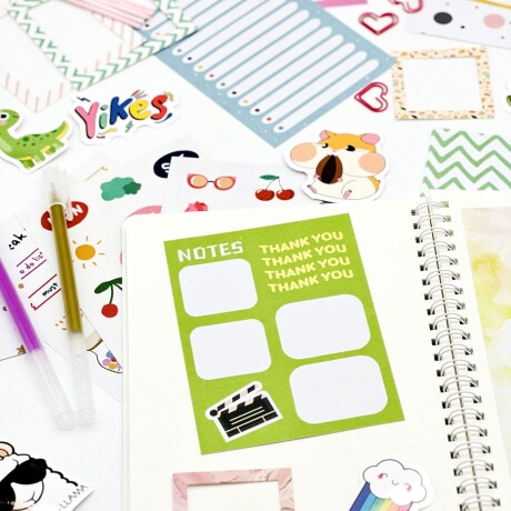 Set De Papelería Infantil Ondas De Colores Rosa