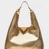 Bolso The Shopping en cuero graneado metalizado Oro Niquel