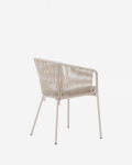 Silla Yanet de cuerda sintética crudo y patas de acero galvanizado Silla Yanet de cuerda sintética crudo y patas de acero galvanizado