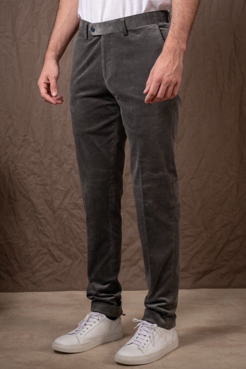 Pantalon Corduroy slim - Gris 