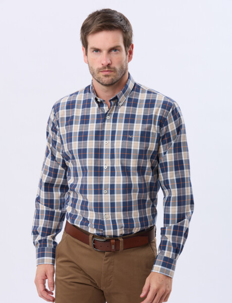 CAMISA SPORT A CUADROS Beige