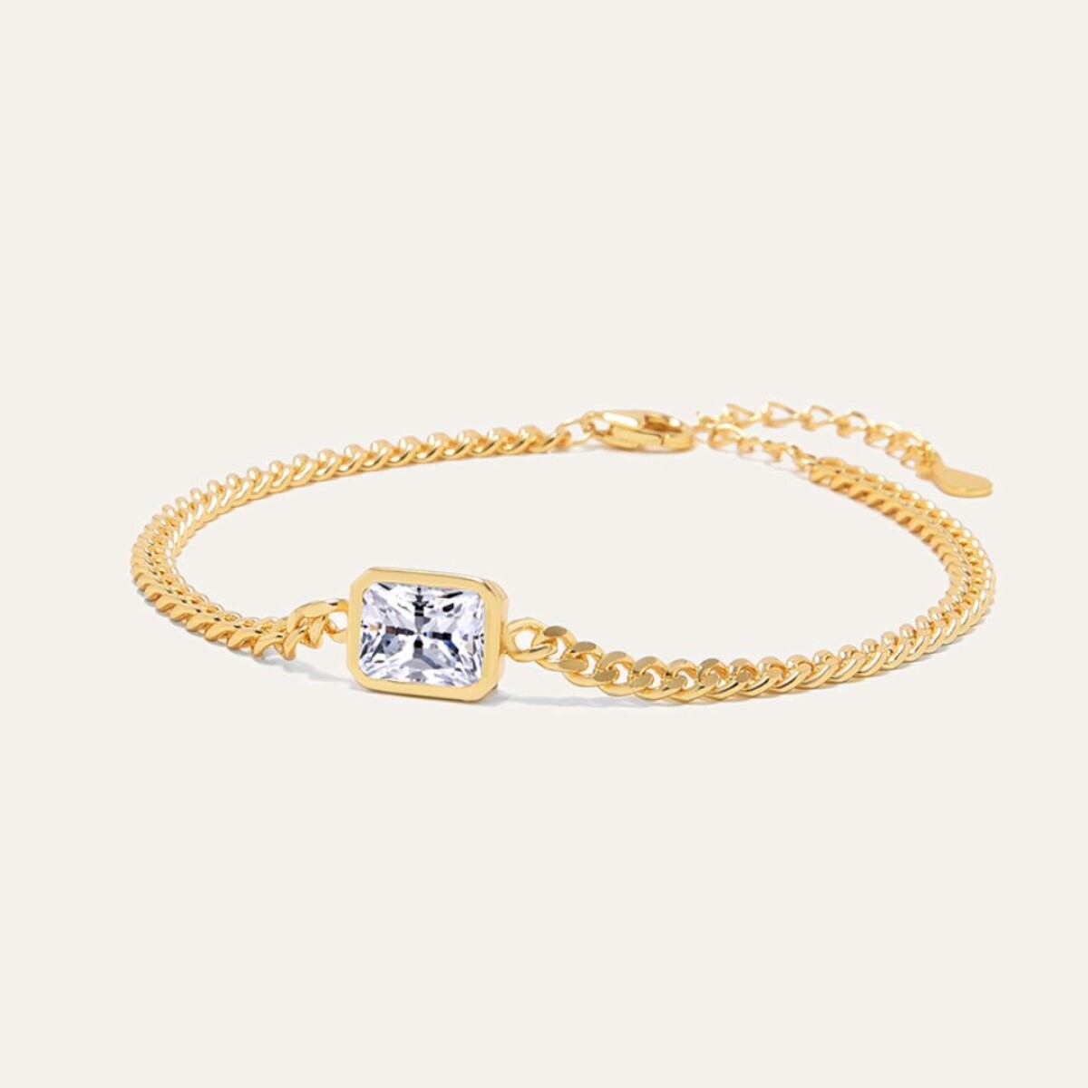 Pulsera Absolut White - Plata y Baño de Oro 