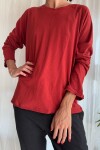 Camiseta clásica de bambú Bordó