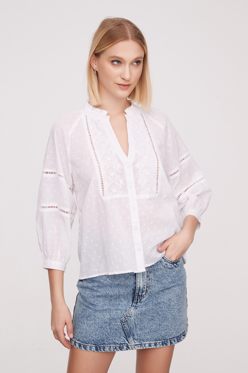 Blusa Shetland Blanco