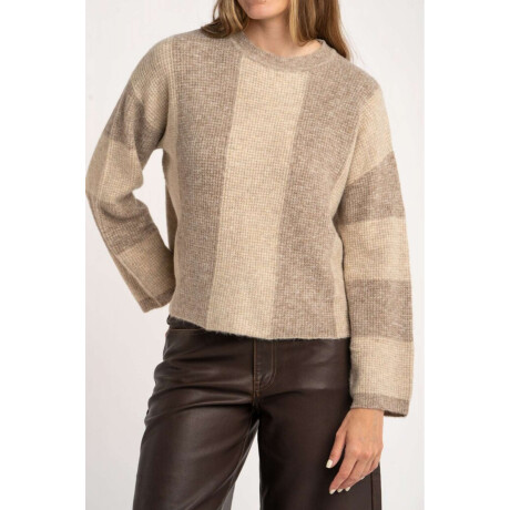 Sweater Rayado Beige Melange