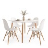 Juego de Comedor 4 Sillas Eames 80 Blanco