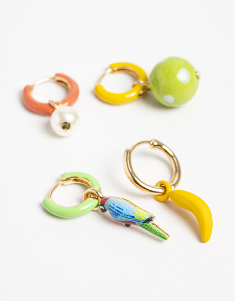 Aros Argollas Set Color Aros Argollas Set - Combinacion Multicolor