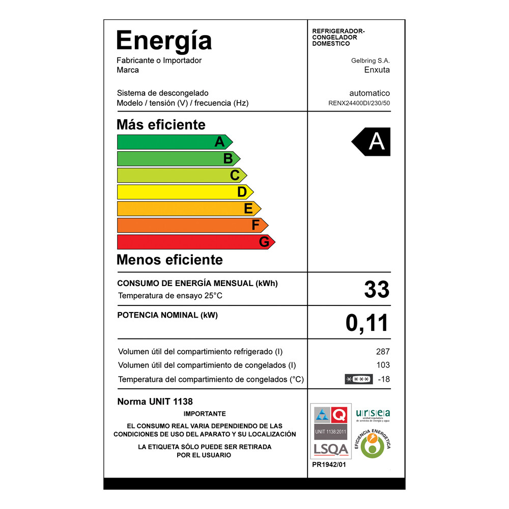 REFRIGERADOR FRÍO SECO 390 LITROS INOX CON DISPENSADOR Refrigerador Frío Seco 390 Litros Inox Con Dispensador