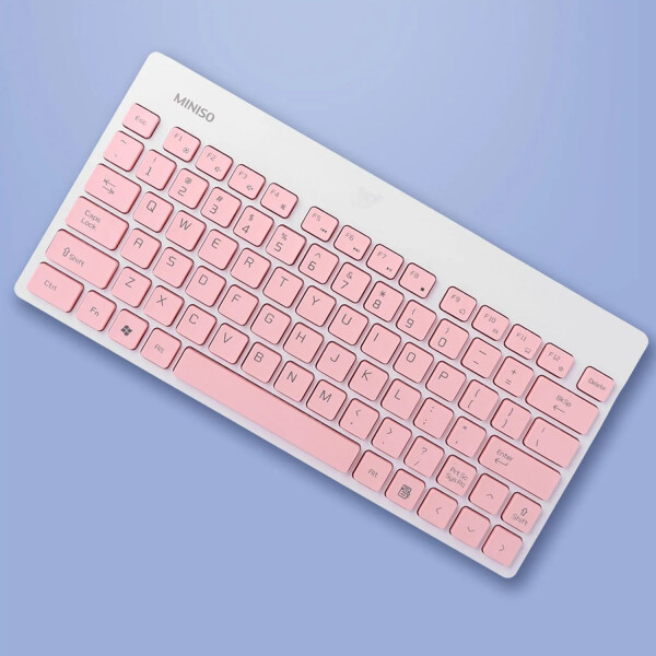 Set teclado y mouse inalámbrico rosa
