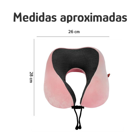 Almohadón De Viaje Viscoelástico Cervical C/Memoria Afelpado Rosa