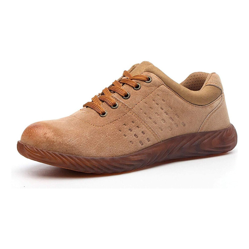 Calzado De Seguridad Casual Trabajo Punta Reforzada Cordones Beige