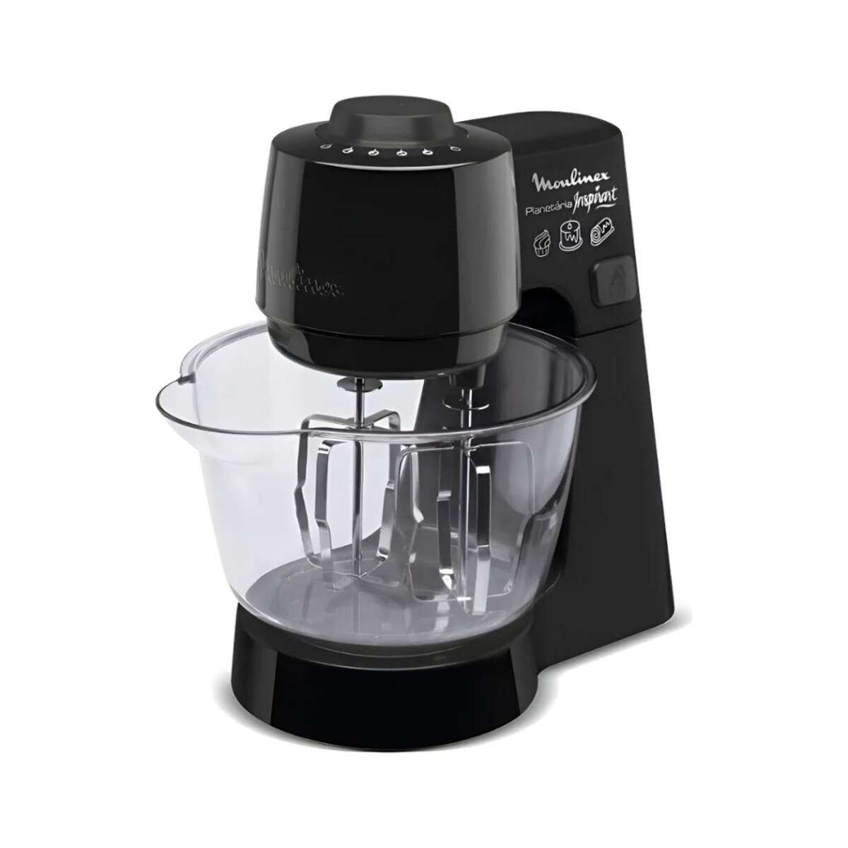 Batidora Planetaria Moulinex Inspirart 500W 5 Velocidades + Pulso 32Lts - Negro 