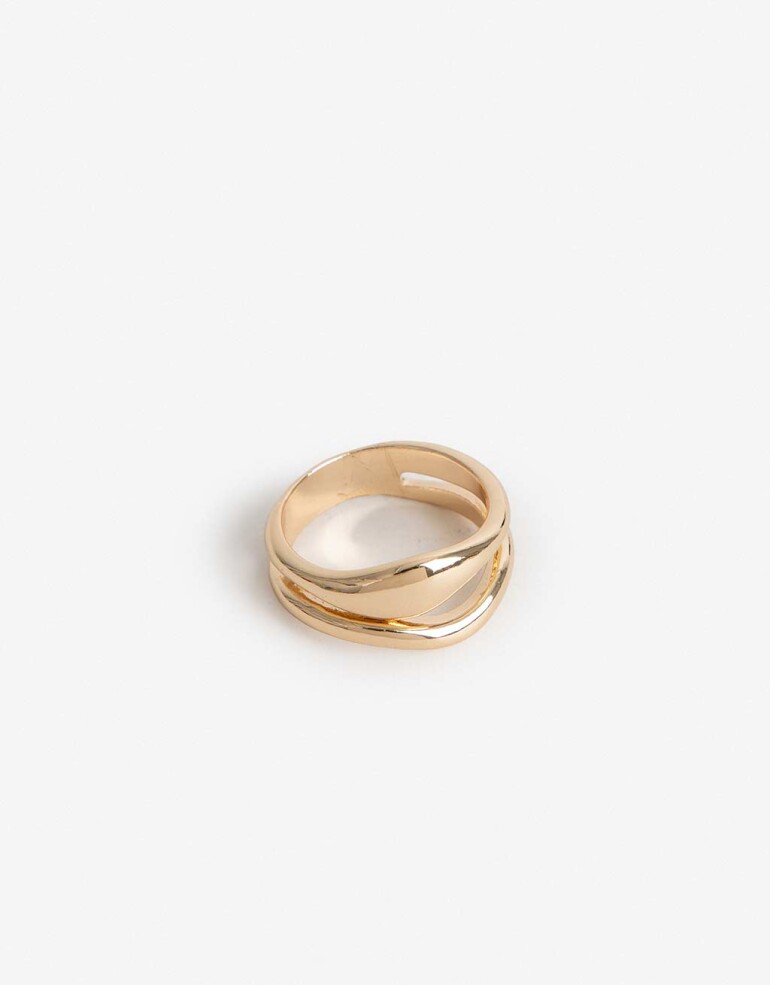 Anillos Medianos y Grandes Metal Anillo Metal Orgánico - Dorado