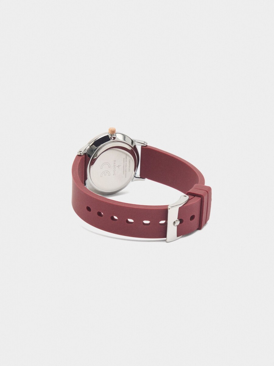 Reloj Correa De Silicona burdeos